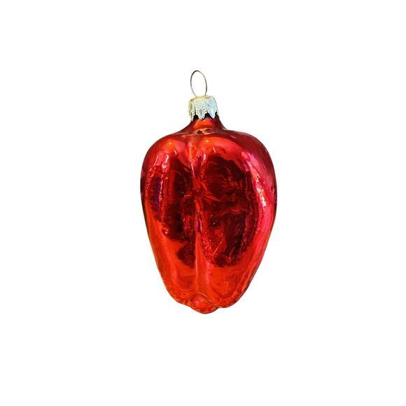 Lot of 6 Vintage Fruit & Vegetables Blown Glass Christmas Ornaments West Germany - Picture 3 of 8